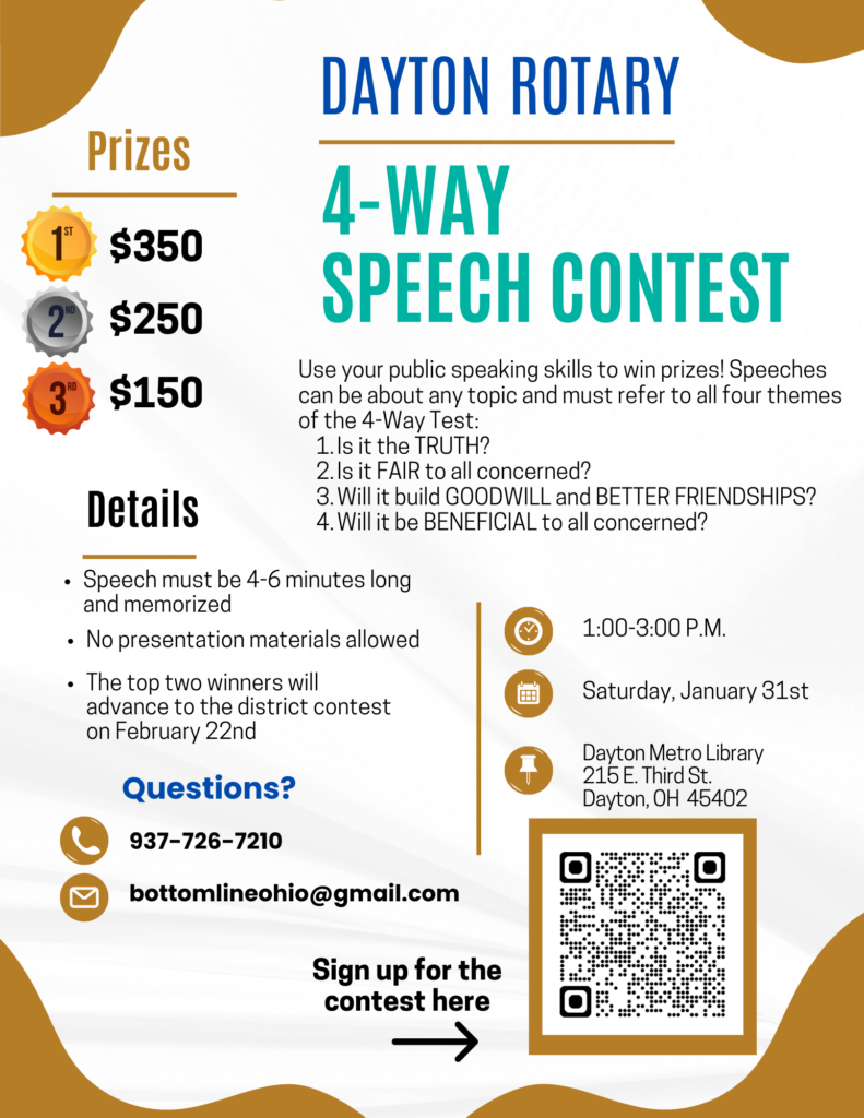 2026 4-Way Test Speech Contest Flier