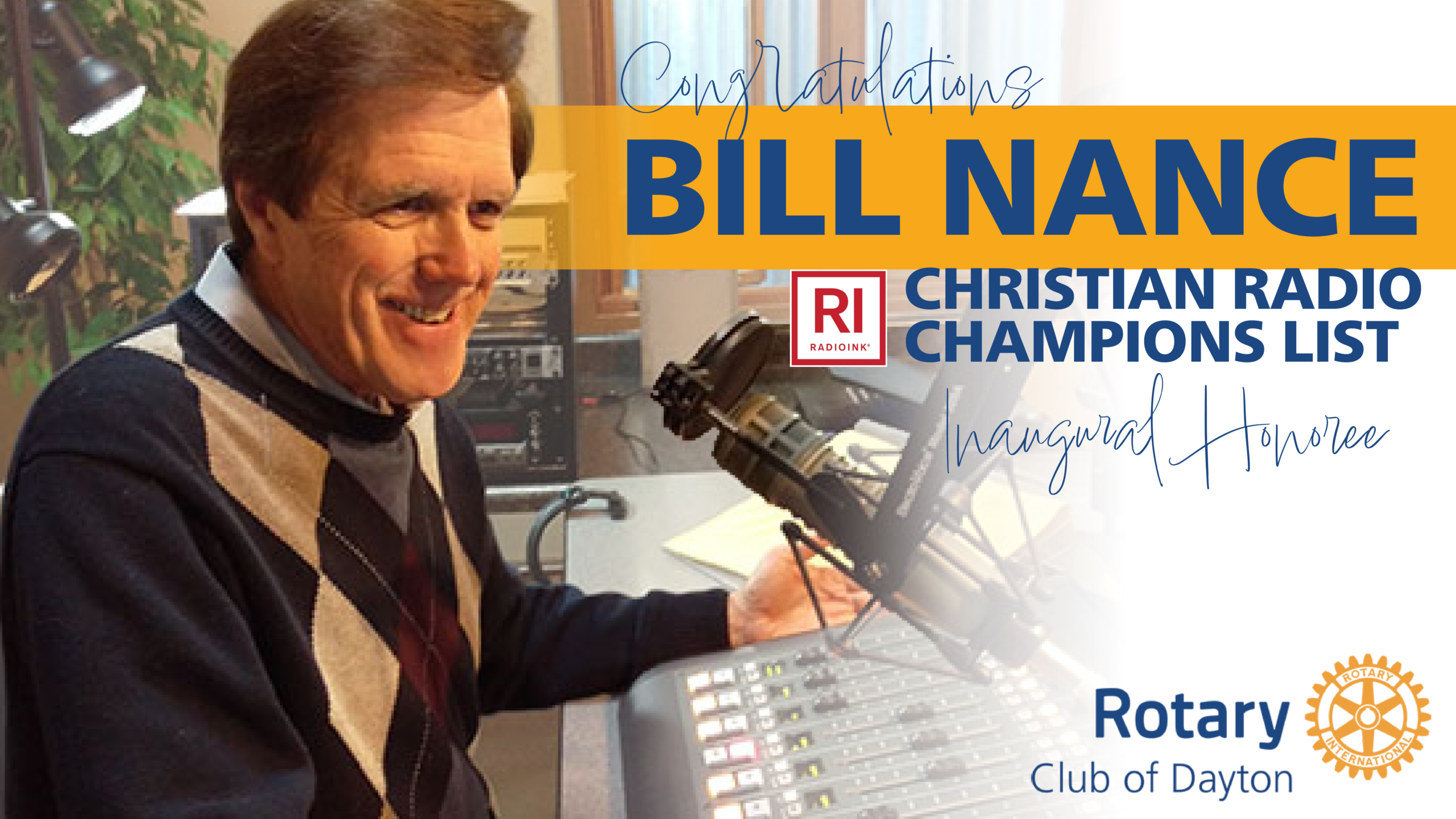 Congratulations to Bill Nance on being recognized in RadioInk Magazine's inaugural Champions of Christian Radio!
